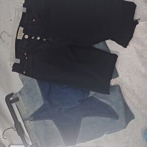 We The Free Black Button-Fly Jeans and Revice  Star Patch Jeans Bundle